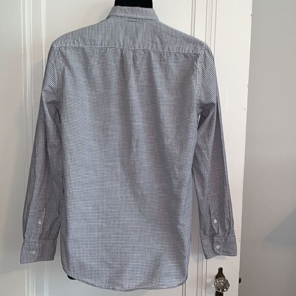 Gap gray/white small checked button collar shirt - Picture 6 of 10